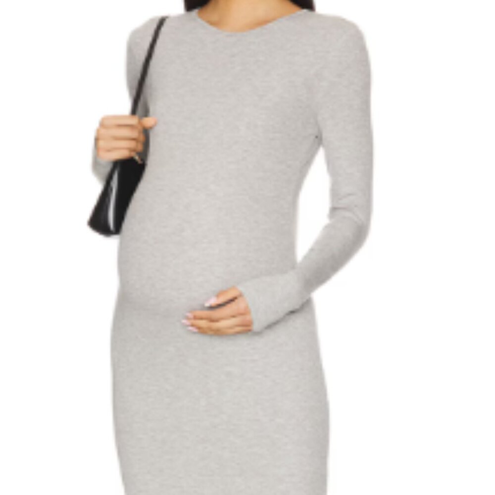 Bumpsuit Soft Rib Maxi Long Sleeve Dress